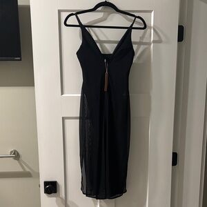 SKIMS Body Mesh Plunge Midi Dress NWT XS